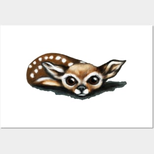 Cute deer fawn Posters and Art